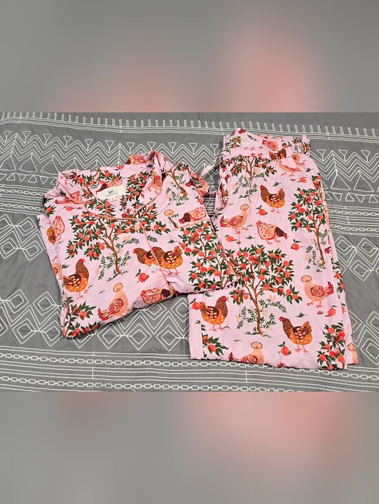 Printfresh Other - Printfresh Hen House Pajamas In Ballet Pink Size Medium Tall